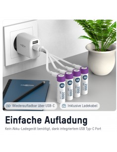 Ansmann AA 1,5V Li-Ion Akku USB-C 2