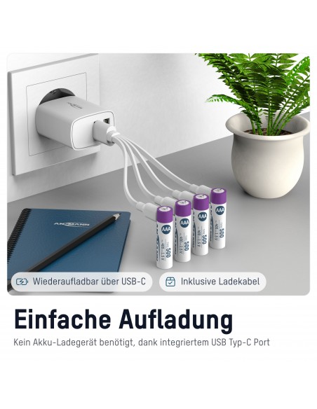 Ansmann AAA 1,5V Li-Ion Akku USB-C